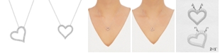 Macy's 241 WEAR IT BOTH WAYS Diamond Heart Pendant Necklace (1/2 ct. t.w.) in 14k White, Yellow or Rose Gold